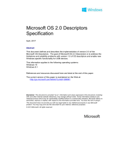 Microsoft OS descriptor version 2.0 architecture