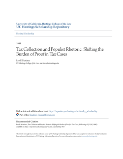 Shifting the Burden of Proof in Tax Cases