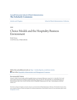 Choice Models and the Hospitality Business Environment