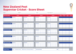 New Zealand Post Superstar Cricket - Score Sheet