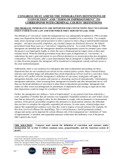 CONGRESS MUST AMEND THE IMMIGRATION DEFINITIONS OF
