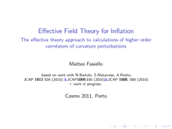 Effective Field Theory for Inflation - The effective theory approach to