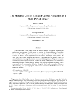 The Marginal Cost of Risk and Capital Allocation in a Multi