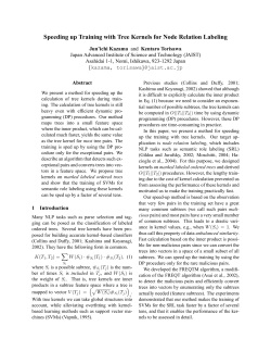 Speeding up Training with Tree Kernels for Node Relation Labeling
