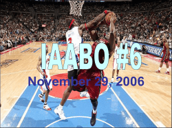 November 29, 2006 IAABO #6 Meeting Topics