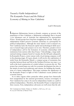 The Koniambo Project and the Political Economy of Mining in New
