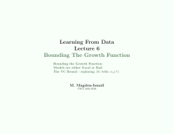Learning From Data Lecture 6 Bounding The Growth Function
