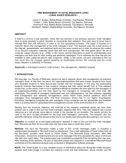 time management at hotel manager`s level