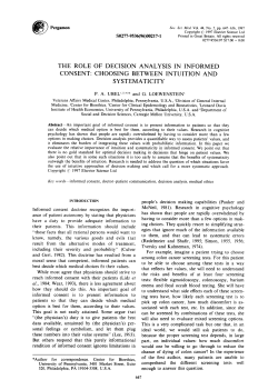 the role of decision analysis in informed consent