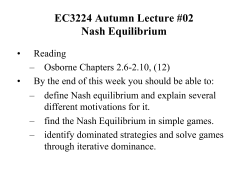 EC3224 Autumn Lecture #02 Nash Equilibrium