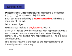 Disjoint Sets - UML Computer Science