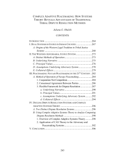 Complex Adaptive Peacemaking - Seattle University School of Law