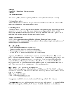Econ. 2106, Principles of Microeconomics