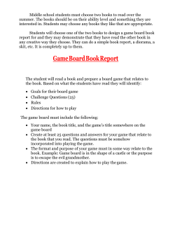 Game Board Book Report - Franklin Academy-BB