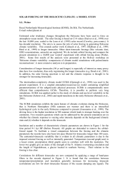 solar forcing of the holocene climate