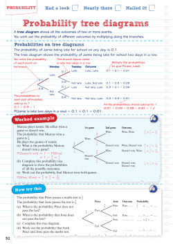 Probability tree diagrams - Pearson Schools and FE Colleges