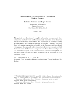 Information Transmission in Coalitional Voting Games&lowast; Roberto