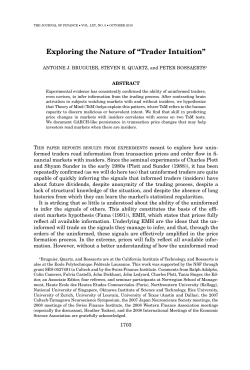 Exploring the Nature of Trader Intuition