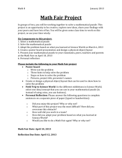 Math Fair &ndash; Assignment