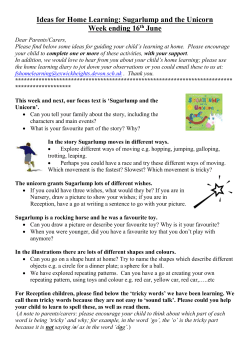 Home Learning for Sugarlump and the Unicorn