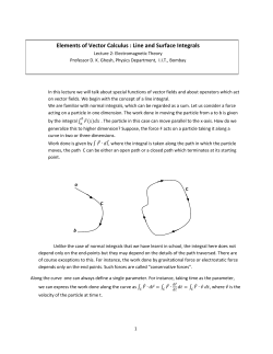 Elements of Vector Calculus : Line and Surface Integrals
