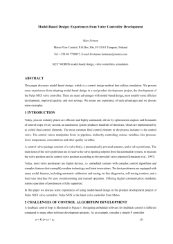 Experiences from Valve Controller Development ABSTRACT 1