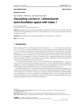 Osculating curves in 4-dimensional semi