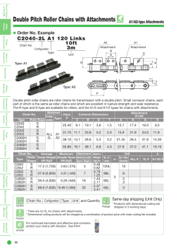 Double Pitch Roller Chains with Attachments(A1/A2