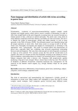 Nano language and distribution of article title terms according to
