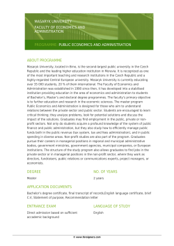 masaryk university faculty of economics and