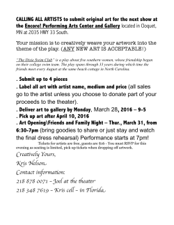CALLING ALL ARTISTS to submit original art for the next show at the