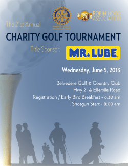 charity golf tournament - Robin Hood Association