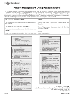 Project Management Using Random Events