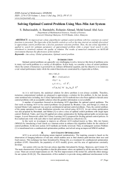 Solving Optimal Control Problem Using Max-Min Ant