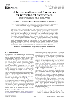 A formal mathematical framework for physiological observations