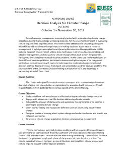 Decision Analysis for Climate Change