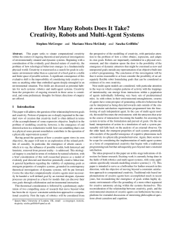 Creativity, Robots and Multi-Agent Systems