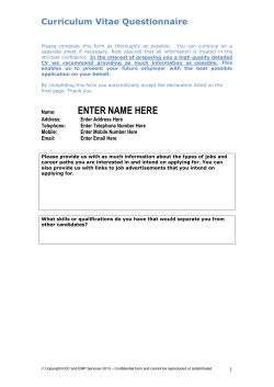 CV Questionnaire