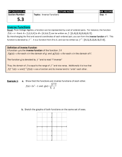 The Derivative of an Inverse Function