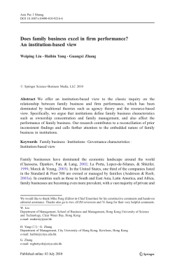 Does family business excel in firm performance? An institution