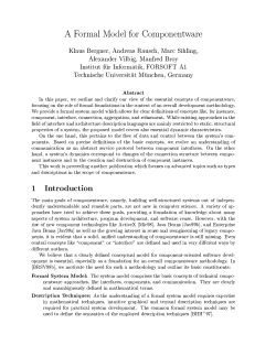 A Formal Model for Componentware Klaus Bergner, Andreas