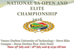 SA OPEN and ELITE CHAMPIONSHIP 2016