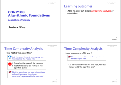 COMP108 Algorithmic Foundations Learning outcomes Time