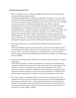 Classroom Management Plan