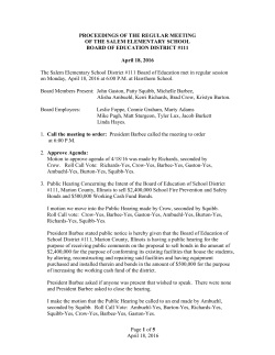 proceedings of the regular meeting