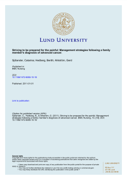 Striving to be prepared for the painful: Management strategies