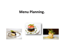 Menu planning