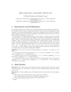 Quasi injectivity of partially ordered acts