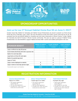 sponsorship opportunities registration information