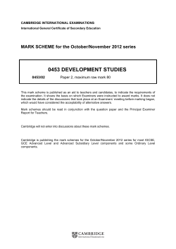 0453 development studies - Past Papers | GCE Guide